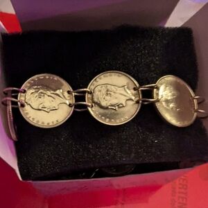 Coin Bracelet with Gold Tones